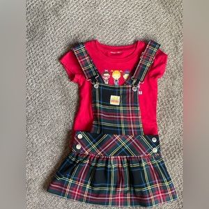 Harajuku Mini Girls Plaid Skirt Jumper with Tee 3T